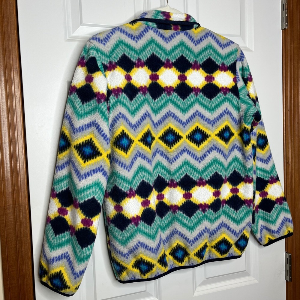 Patagonia Synchilla Size Small Snap T Fleece Pullover Aztec Print Jacket - Picture 5 of 8